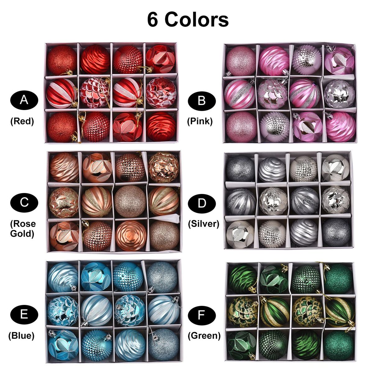 Christmas Hanging Balls Set of 12 Christmas Decoration Ball for Christmas Props Ornaments Party Decoration