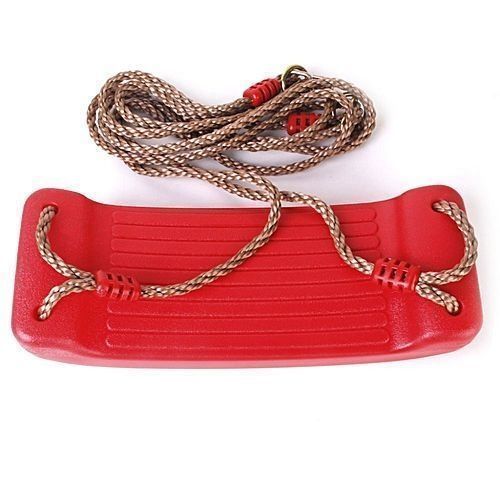 Kids Outdoor Swing Set Seat With Rope- Red