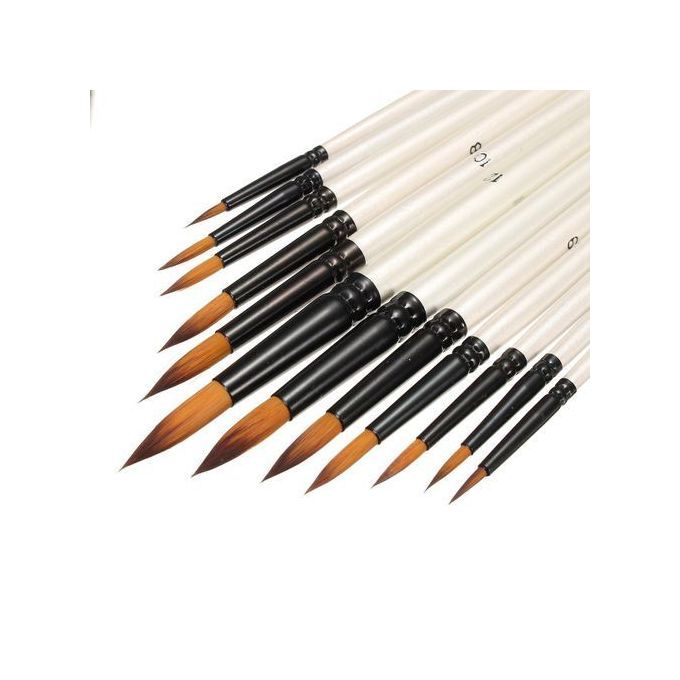 12pcs Artist Watercolor Painting Brushes Brush Oil Acrylic #Cusp End