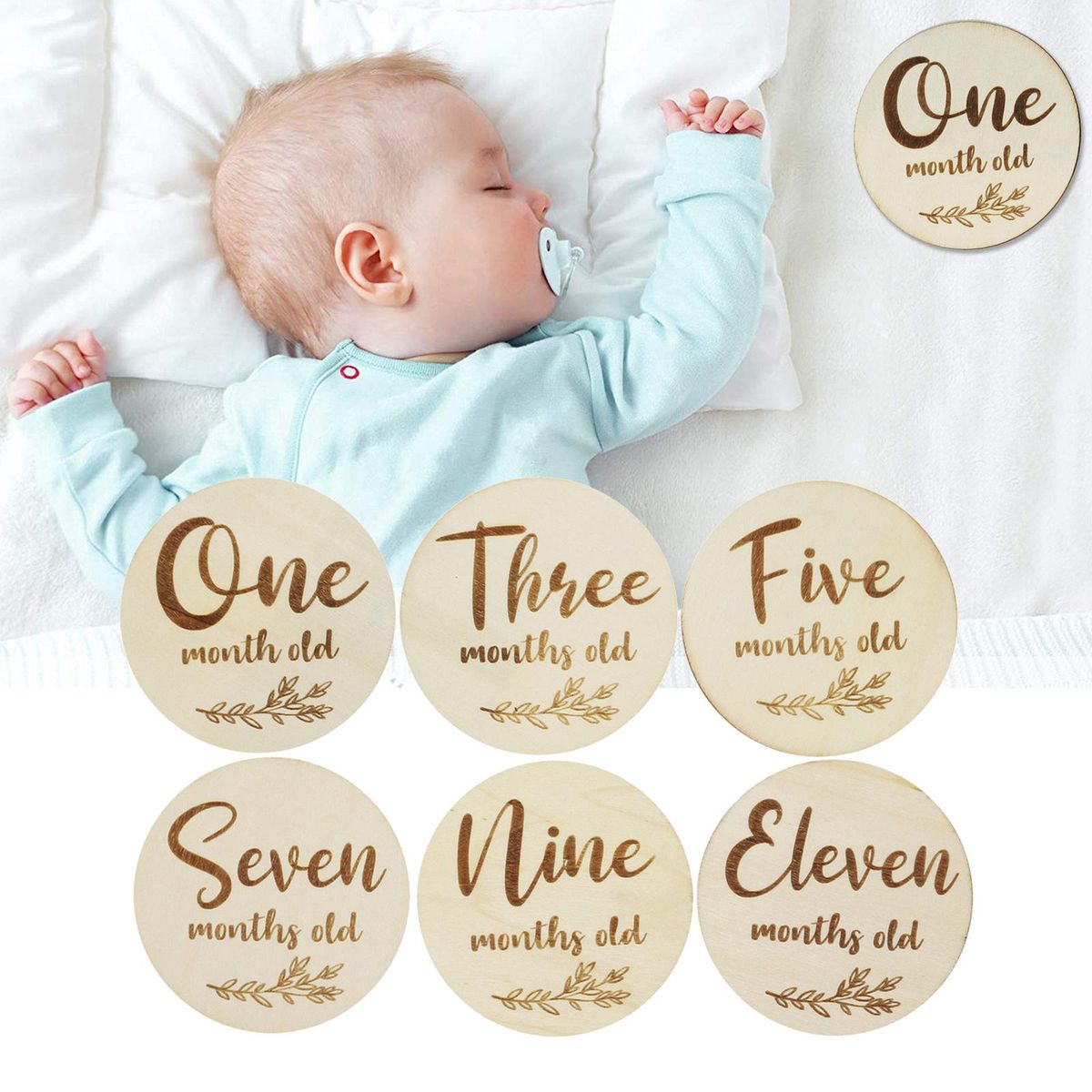 6x Newborn Irth Monthly Recording Card Photography Prop For B