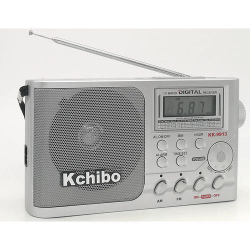 Kchibo FM/MW/SW Digital 12 Band Multiband Portable Radio With Alarm Clock.