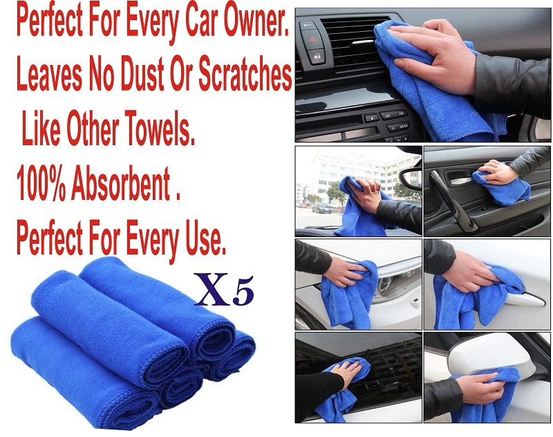 30*70CM 100% Super Absorbent Car Wash Towel.For All Cars (5 Pieces)