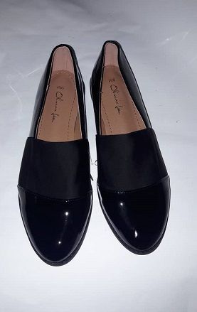 Women Patent Leather Flat Shoe -Blak