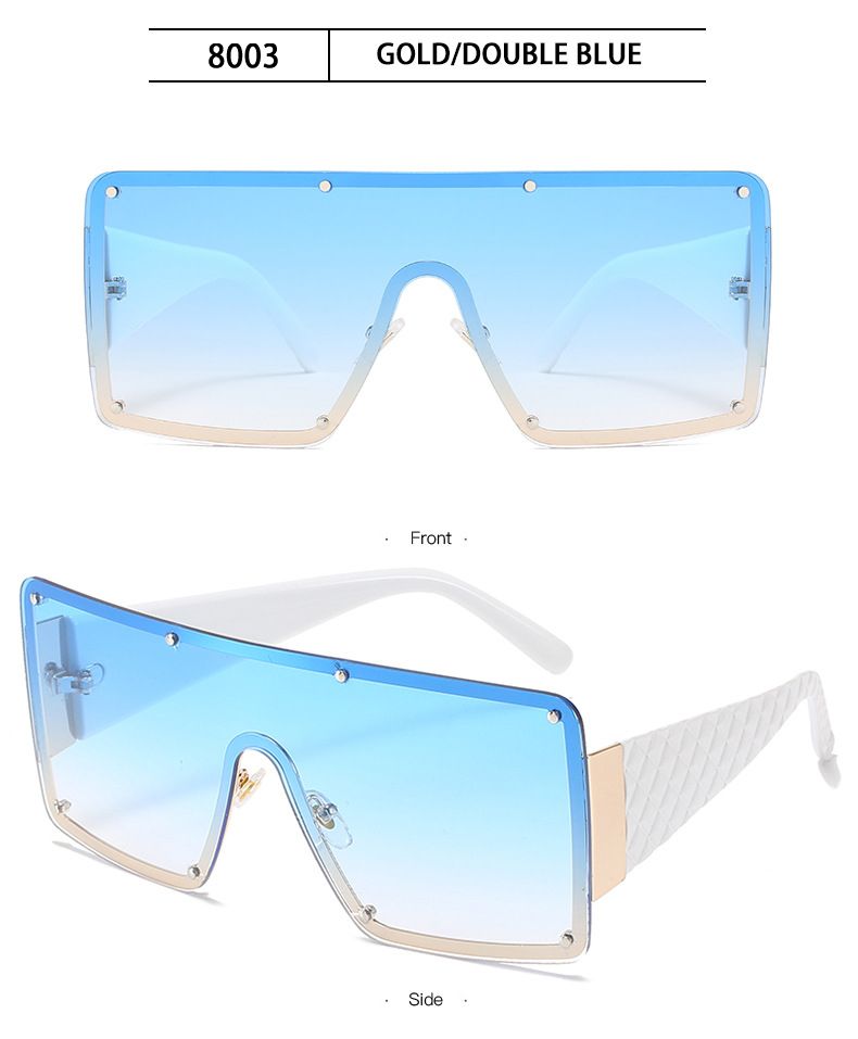 Gradient Visor Oversize Square Shaped Elegant Ladies Sunglasses