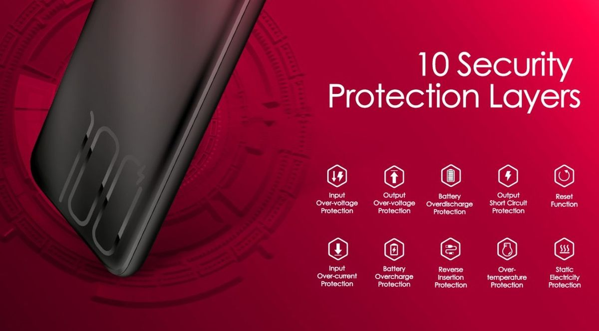 Super Slim 10000mAh 2.1A Fast Charging Power Bank