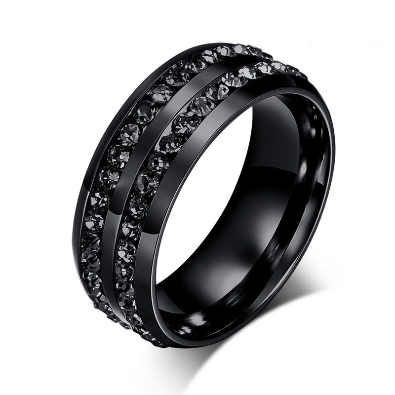 Wedding Ring Set Diamond For Couple - Black