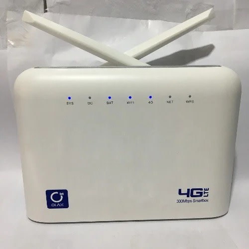 Olax 4G Lte 300 Mbps Universal Router With 5 Hours Inbuilt Battery - 2 Antennas & 4 Lan Po