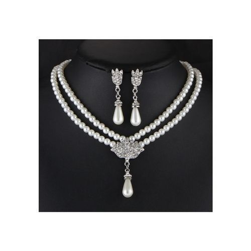 Radiant And Lovely Earing Jewellery Set - Silver