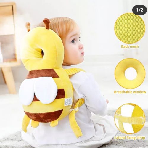 1-Piece Baby Toddler Kids Head Cushion Protection Pillow Safety Pad For Crawling Walking Ochre Brown