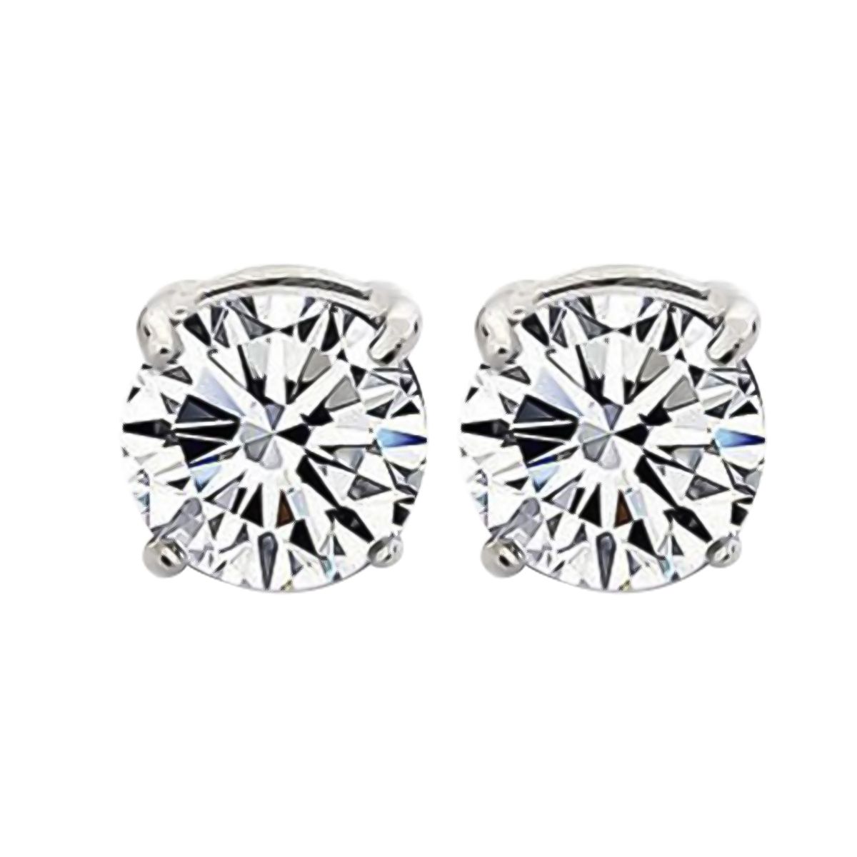 Earrings 4 Claws Design Non-Piercing Alloy Magnet Rhinestone Inlaid Ear Stud For Party
