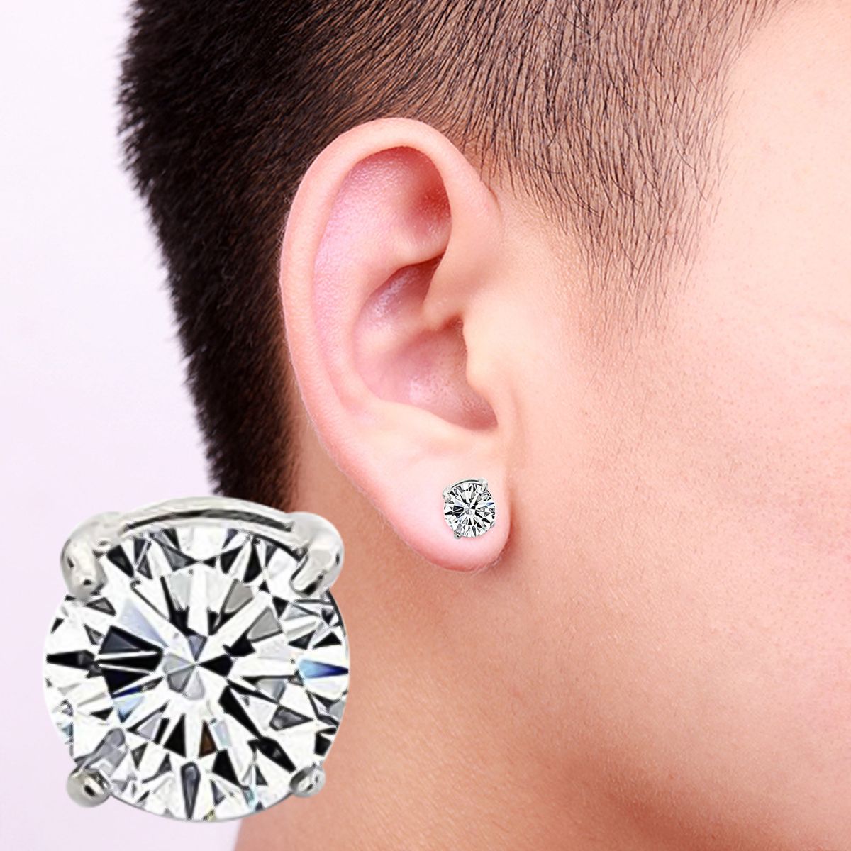 Earrings 4 Claws Design Non-Piercing Alloy Magnet Rhinestone Inlaid Ear Stud For Party