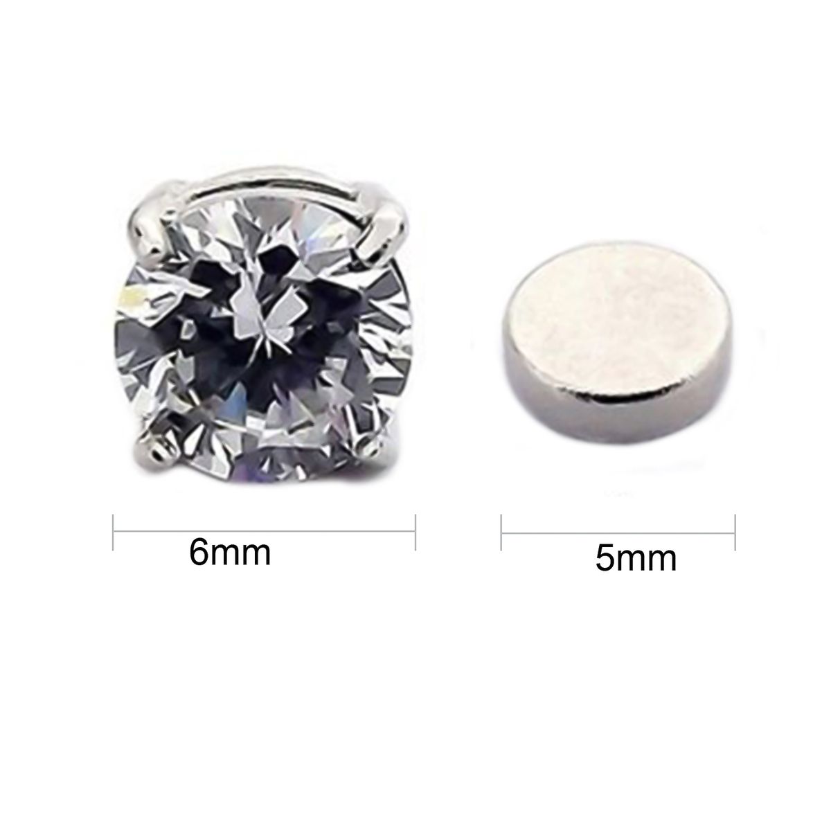 Earrings 4 Claws Design Non-Piercing Alloy Magnet Rhinestone Inlaid Ear Stud For Party
