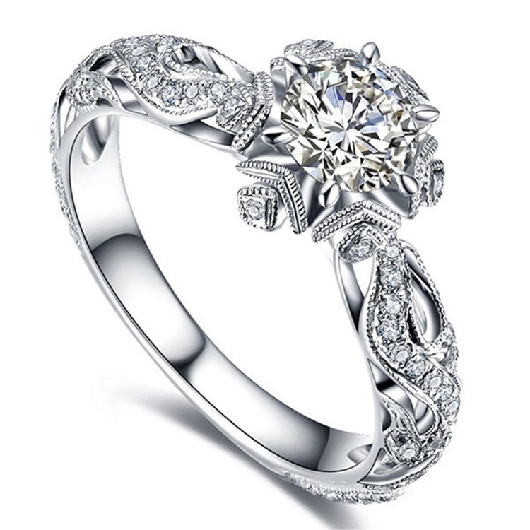 Diamond-Studded  Wedding Engagement Ring