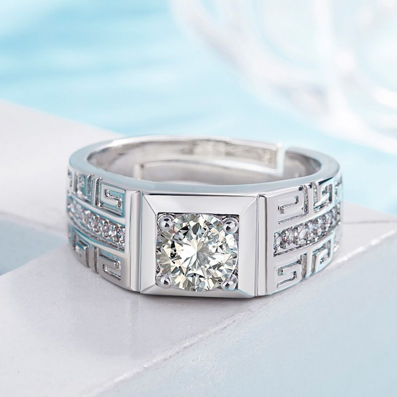 2Pcs/Set Couple Rings Silver Adjustable Men And Women Rings