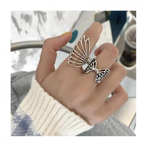 2 Adjustable Solid Ring Set For Ladies