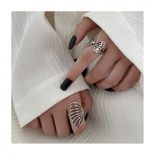 2 Adjustable Solid Ring Set For Ladies