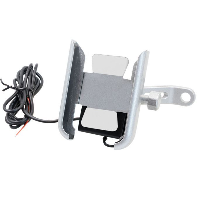 Motorcycle Phone Holder 360-Degree Rotation Bike-Silver