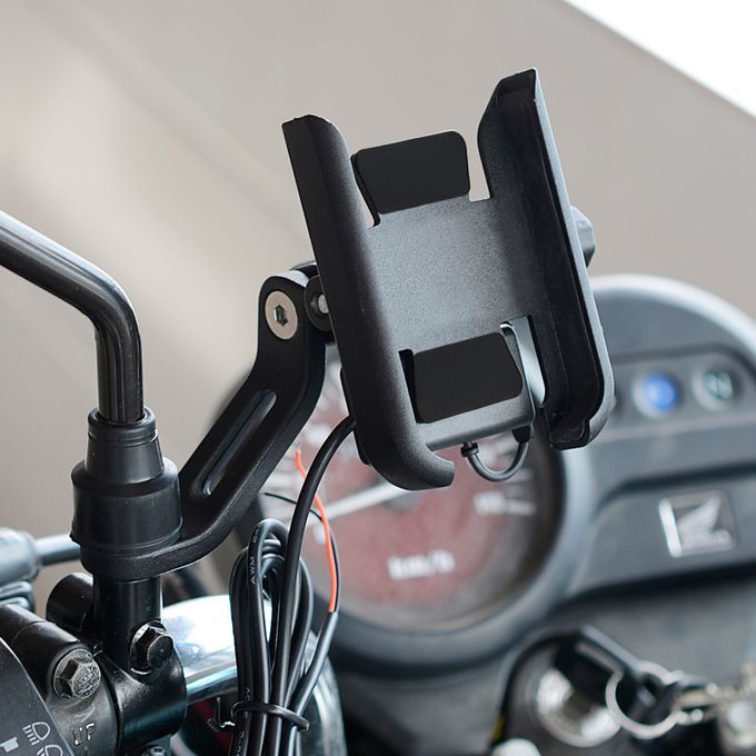 Motorcycle Phone Holder 360-Degree Rotation Bike-Silver
