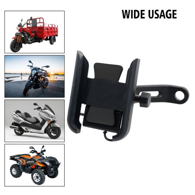 Motorcycle Phone Holder 360-Degree Rotation Bike-Silver