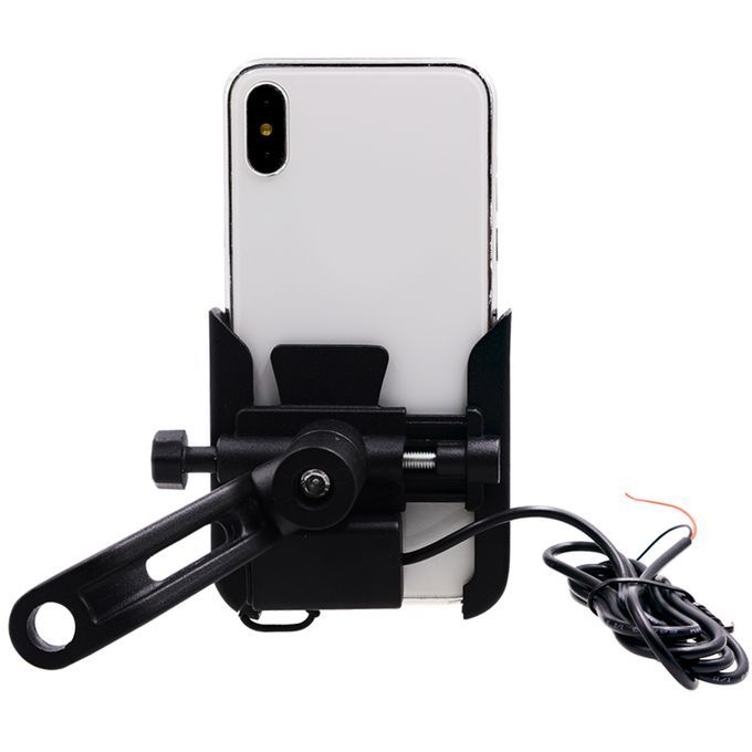 Motorcycle Phone Holder 360-Degree Rotation Bike-Silver