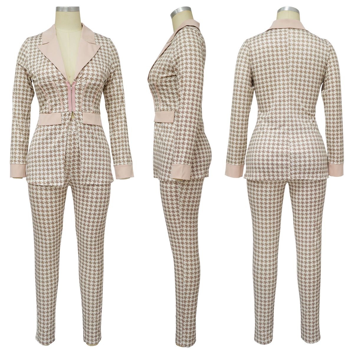 New Blue Collar Suit Pants Elastic Two-piece Set
