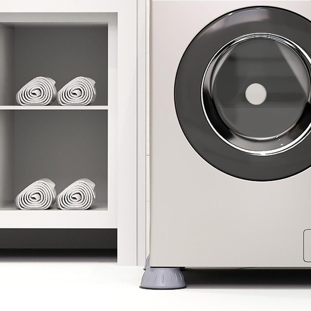 4 Pack Washing Machine Feet Pads Floor Mats Anti Vibration Non-Slip Shock-Proof Noise Cancelling Height Adjustable Pads for Washing Machine Dryer Fridge Furniture Home Appliances