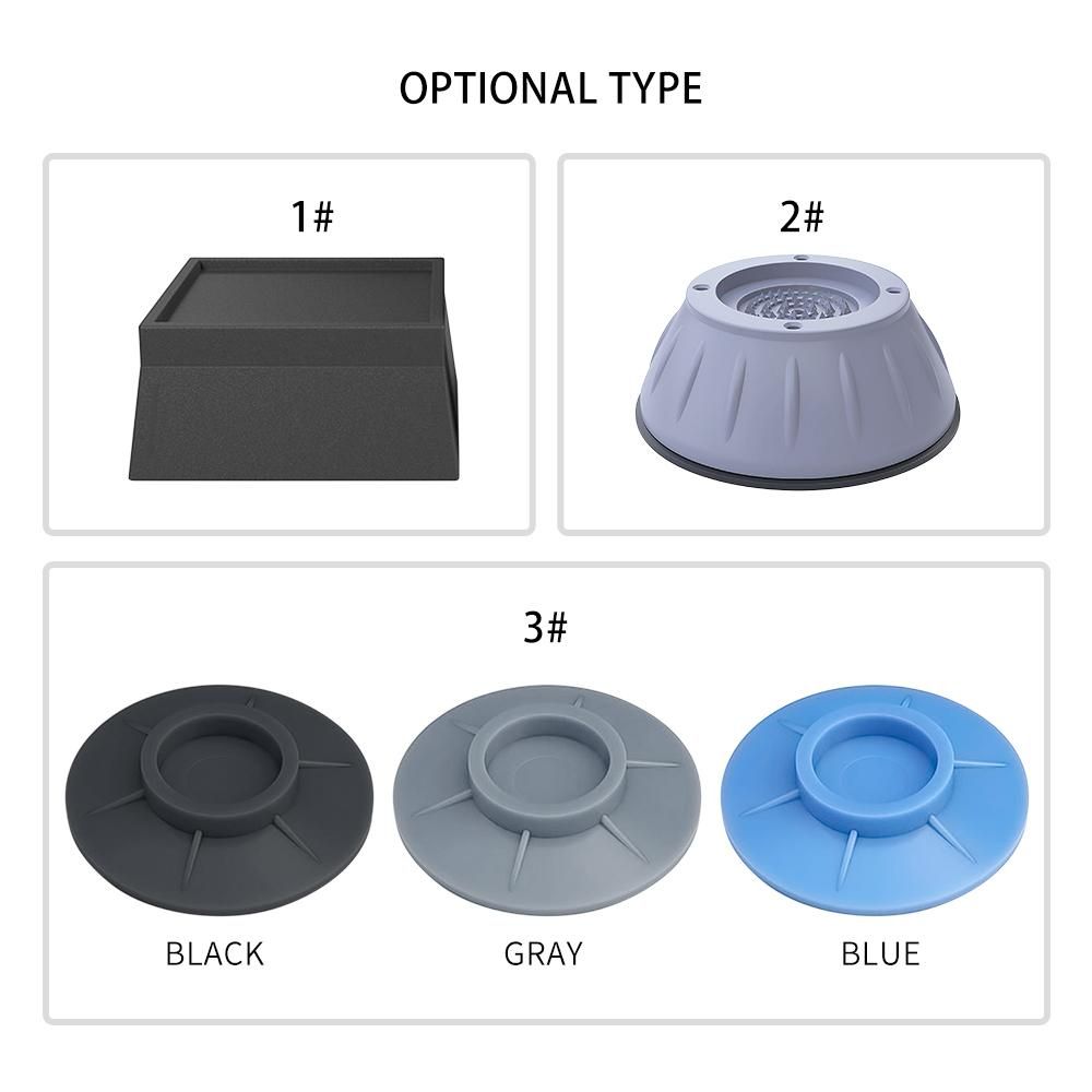 4 Pack Washing Machine Feet Pads Floor Mats Anti Vibration Non-Slip Shock-Proof Noise Cancelling Height Adjustable Pads for Washing Machine Dryer Fridge Furniture Home Appliances