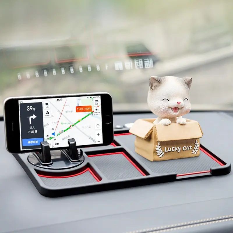 Multi-Function Car Dashboard Phone Holder Anti-slip Mat- Red