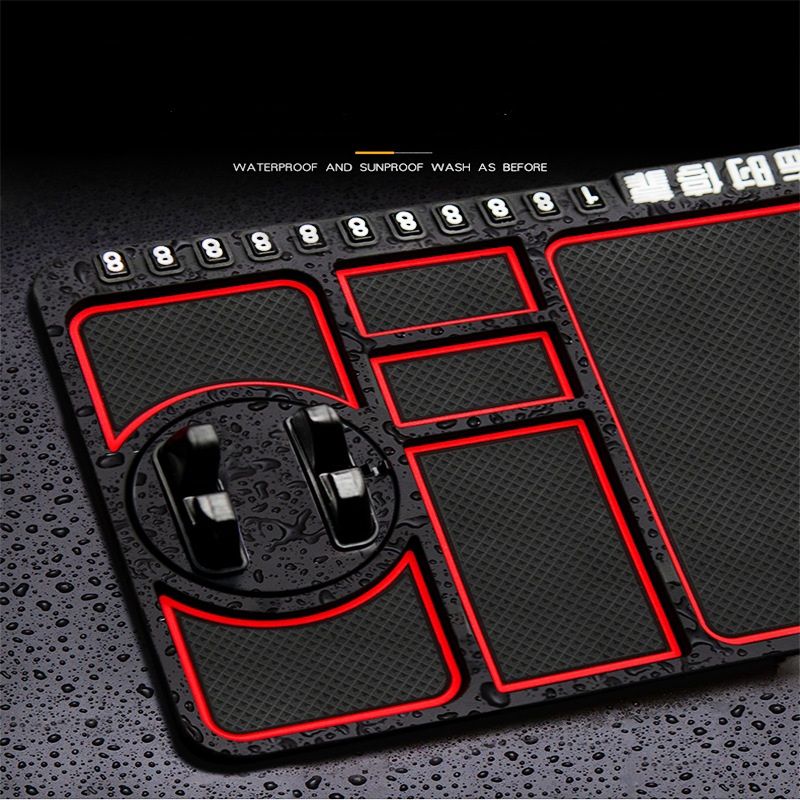 Multi-Function Car Dashboard Phone Holder Anti-slip Mat- Red