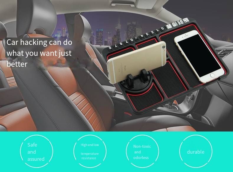 Multi-Function Car Dashboard Phone Holder Anti-slip Mat- Red