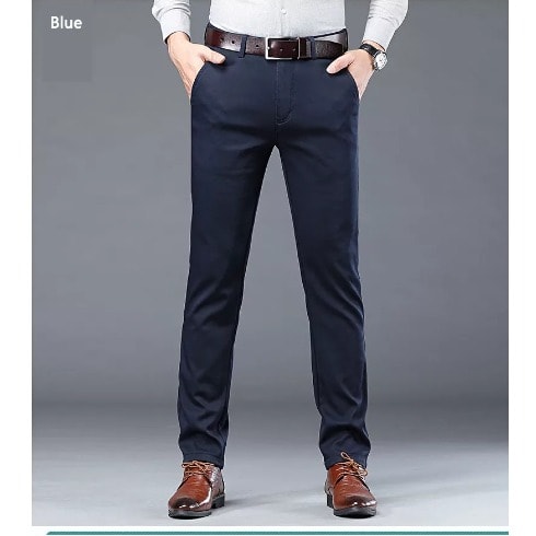 Chinos Pants For Men - Black + Blue + Carton - 3pcs