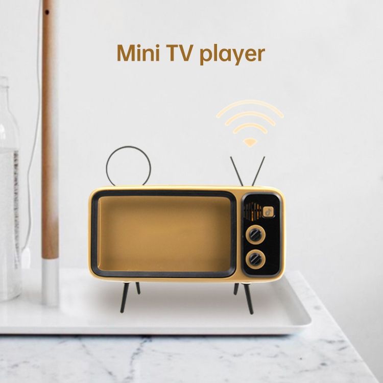 Desktop Retro Bluetooth Audio Mobile Phone TV Stand Lazy Mobile Phone Stand(Silver White)