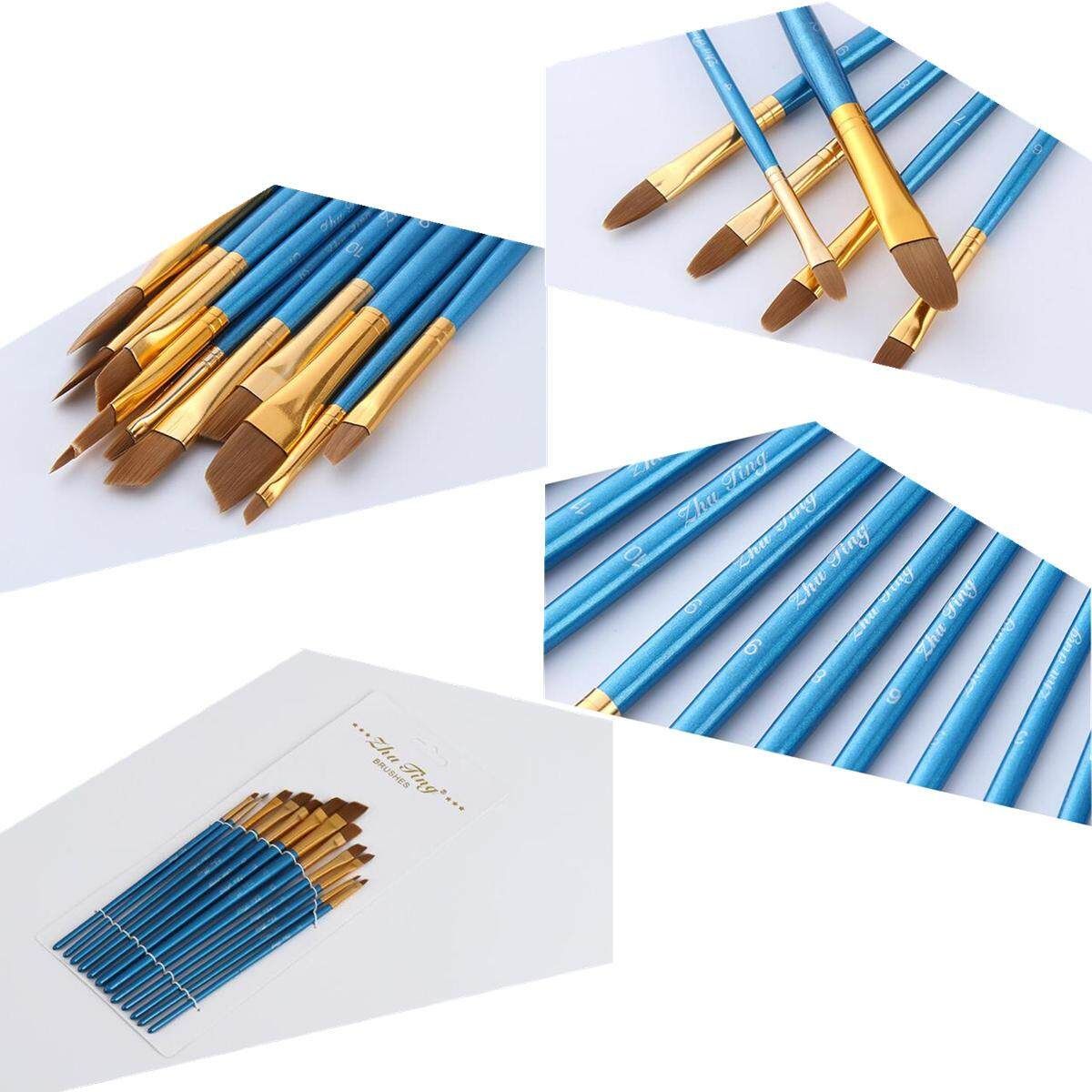 AU 24 Pcs Artist Brushes Set Brush Kit Acrylic Watercolor Paint Tongue Front