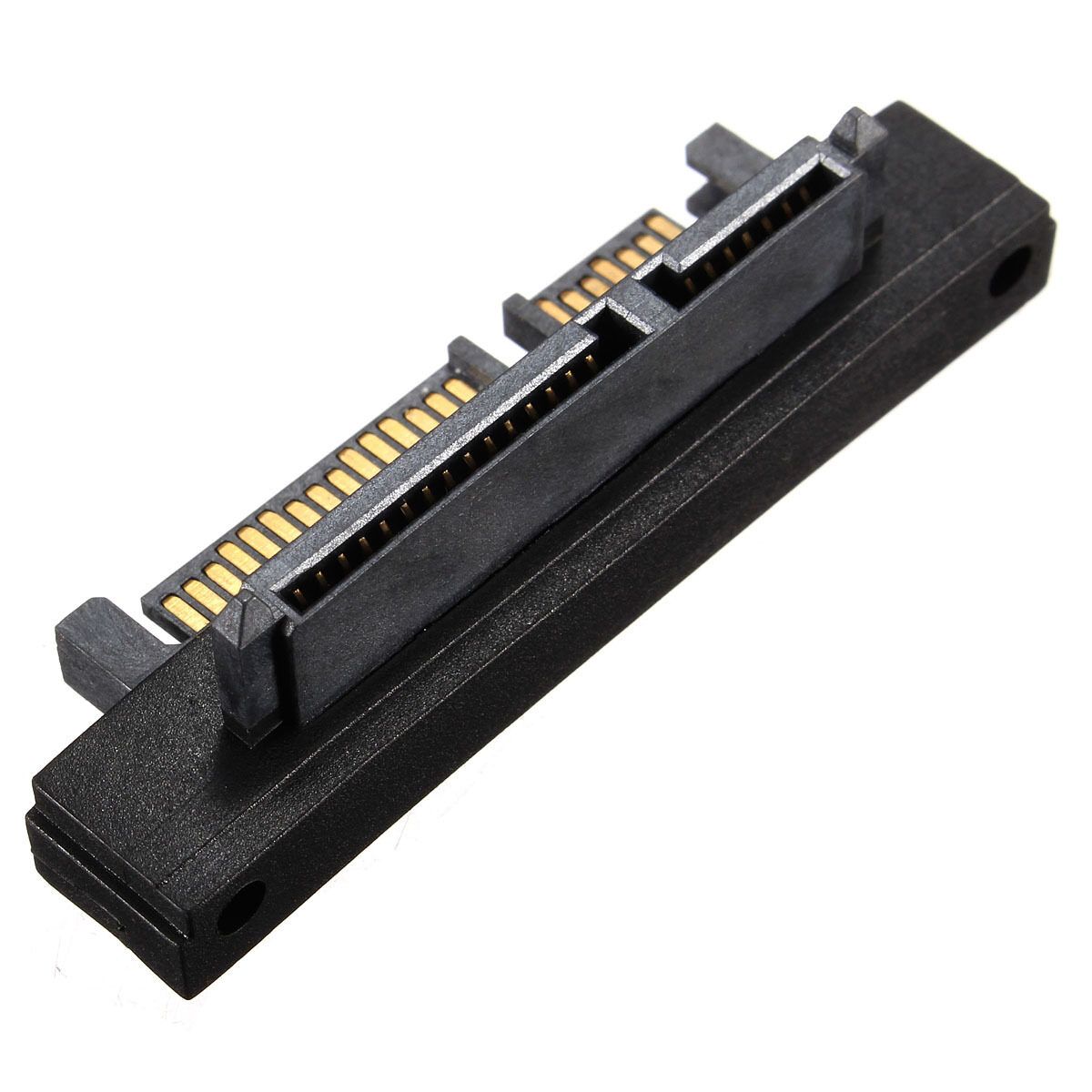SATA 22Pin Male Vers Femelle Adaptateur 90 Degre Pr HDD Laptop Dur Disque Drive