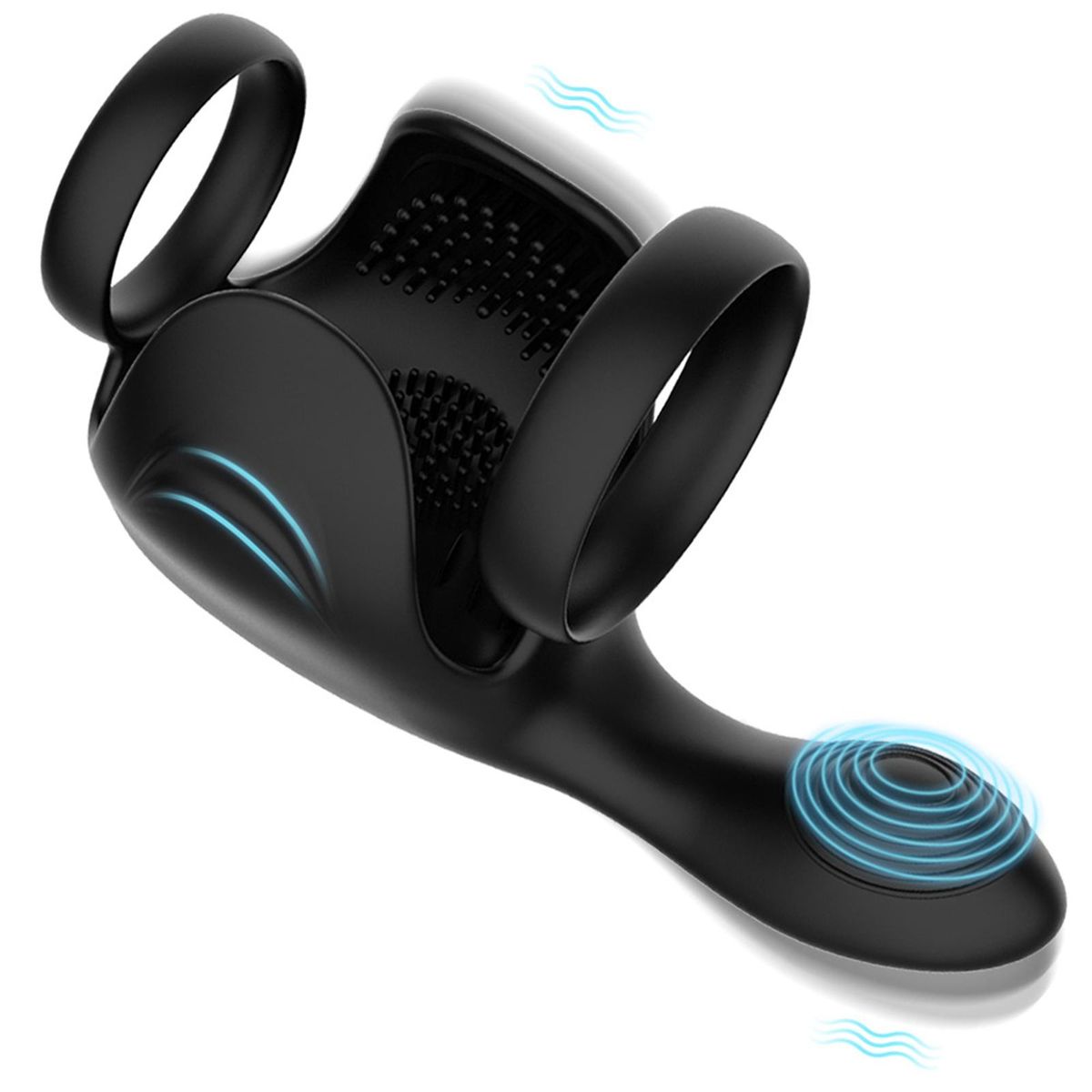 Wtoyu Silicone Vibrating Cock Ring Prostate Stimulator Massager Male Penis Ring 10 Vibration Modes Sex Toys for Men USB Rechargeable Waterproof