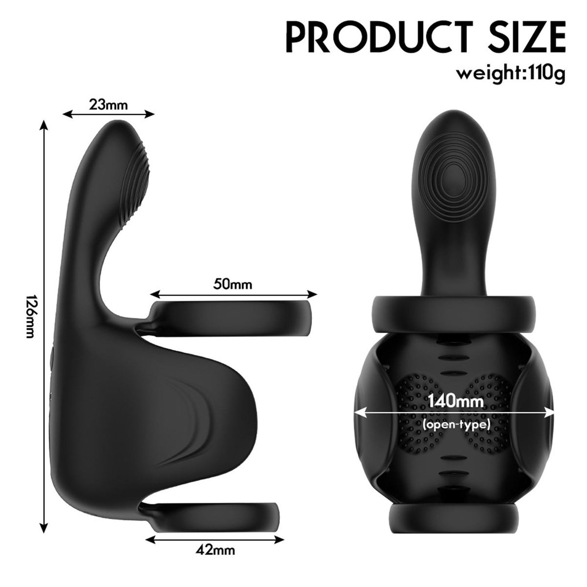 Wtoyu Silicone Vibrating Cock Ring Prostate Stimulator Massager Male Penis Ring 10 Vibration Modes Sex Toys for Men USB Rechargeable Waterproof