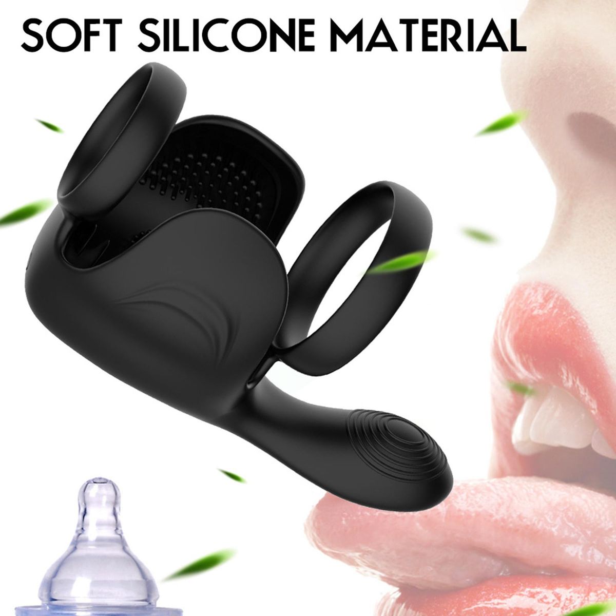 Wtoyu Silicone Vibrating Cock Ring Prostate Stimulator Massager Male Penis Ring 10 Vibration Modes Sex Toys for Men USB Rechargeable Waterproof
