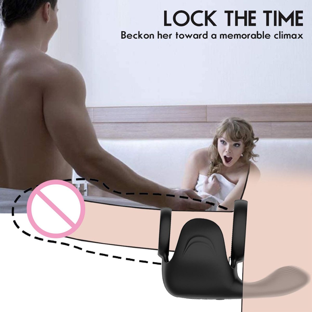 Wtoyu Silicone Vibrating Cock Ring Prostate Stimulator Massager Male Penis Ring 10 Vibration Modes Sex Toys for Men USB Rechargeable Waterproof