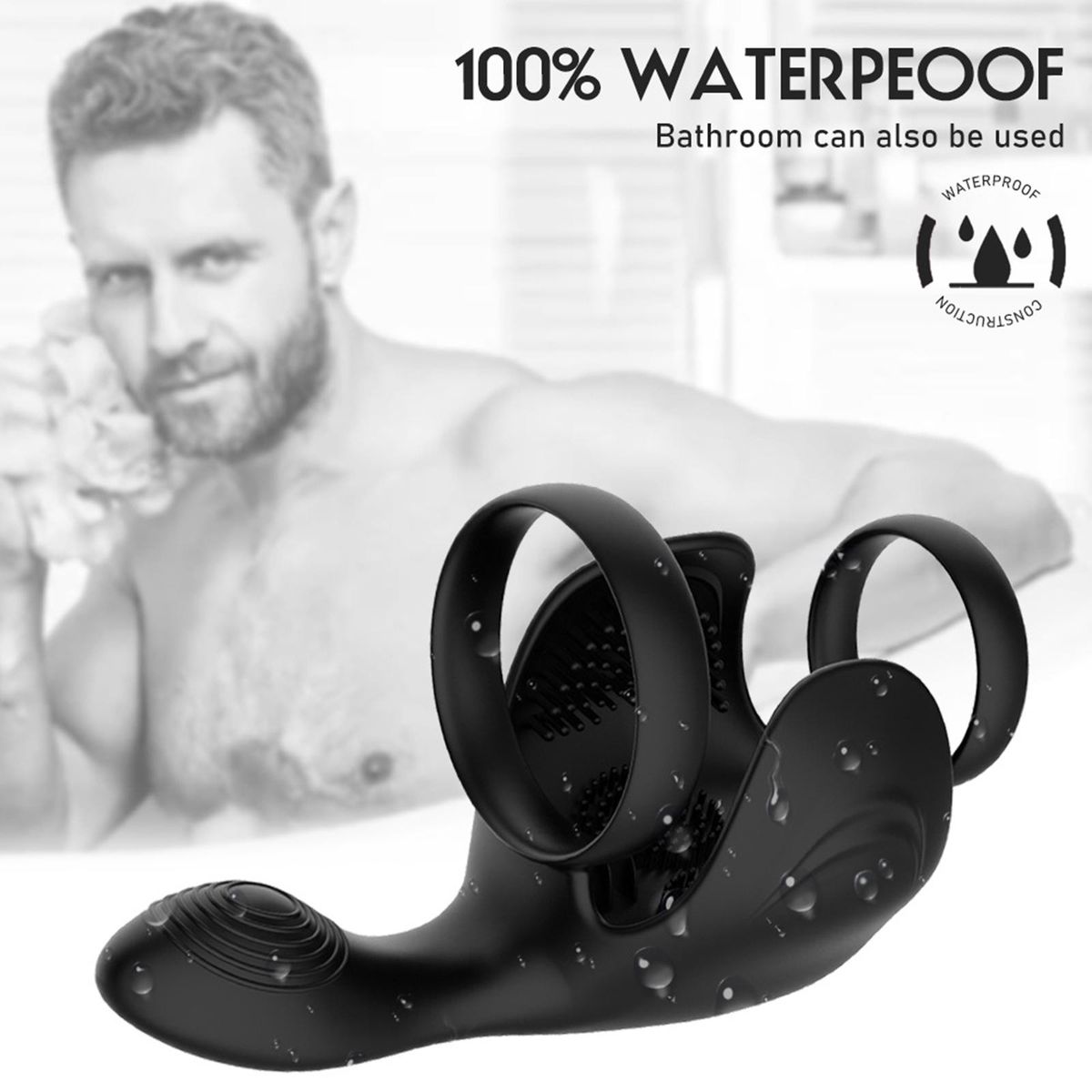 Wtoyu Silicone Vibrating Cock Ring Prostate Stimulator Massager Male Penis Ring 10 Vibration Modes Sex Toys for Men USB Rechargeable Waterproof