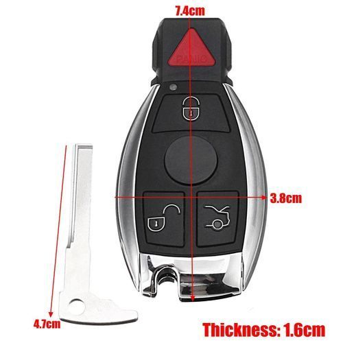 3+1 Buttons Fob Keyless Entry Remote Key For Mercedes-Benz