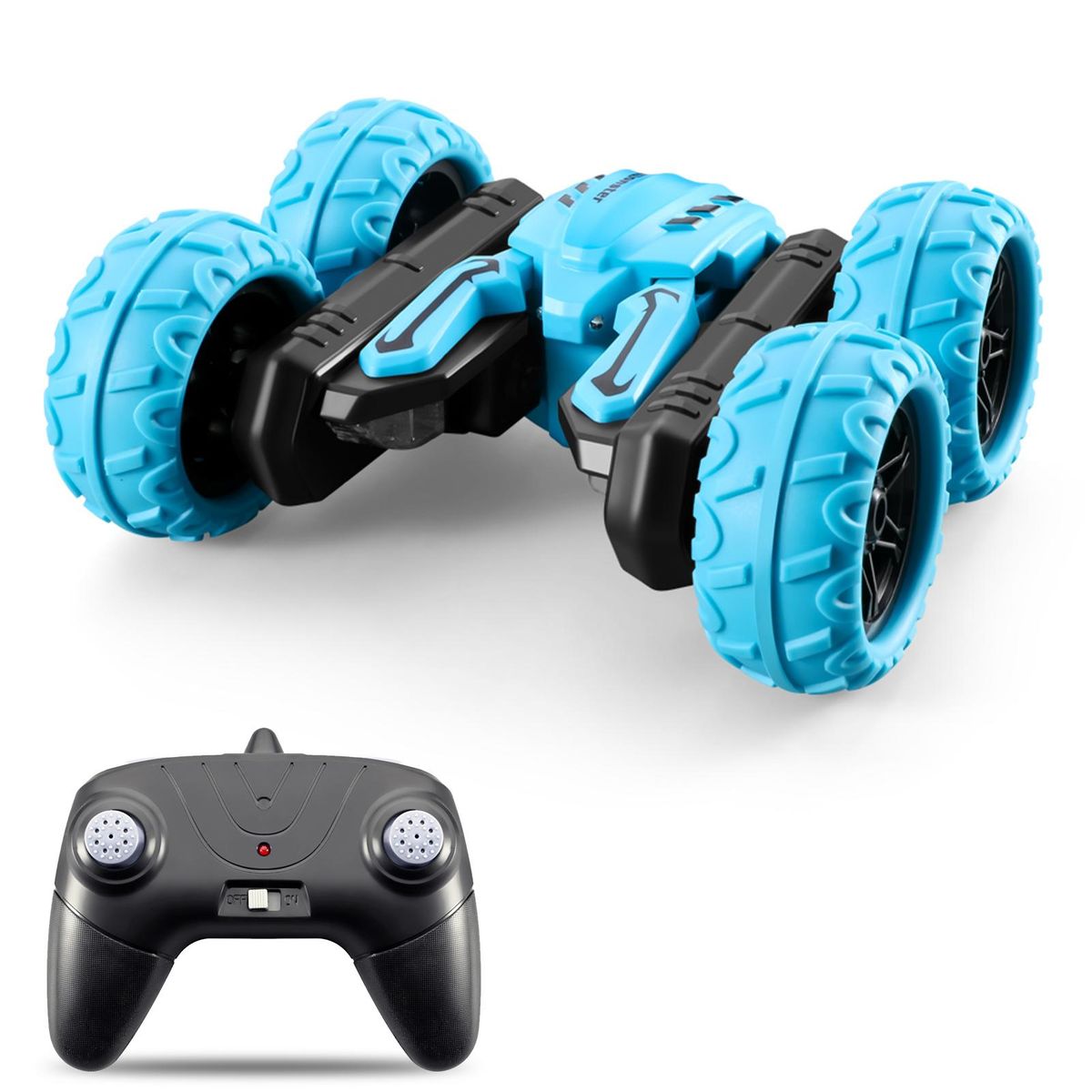 RC Stunt Car for Kids 2.4GHz 1/28 4WD Remote Control Stunt Car Double Sided 360° Rotating Vehicles with Music and Light