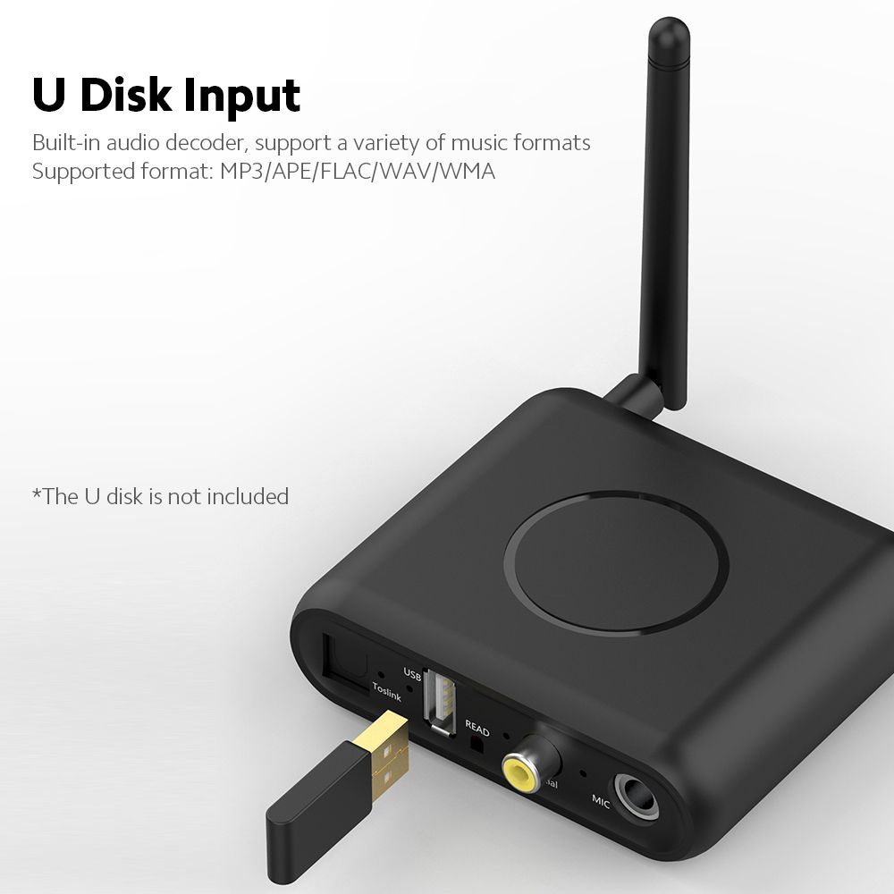 BT08 Multifunctional BT Receiver Support Mic/U Disk/Optical