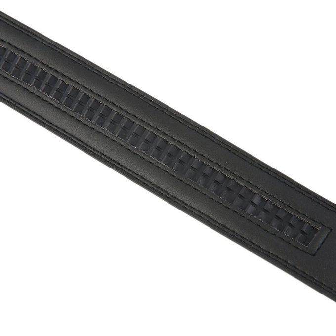 Black Men Waist Strap Classical Automatic Buckle Belt Veritable Leather Black