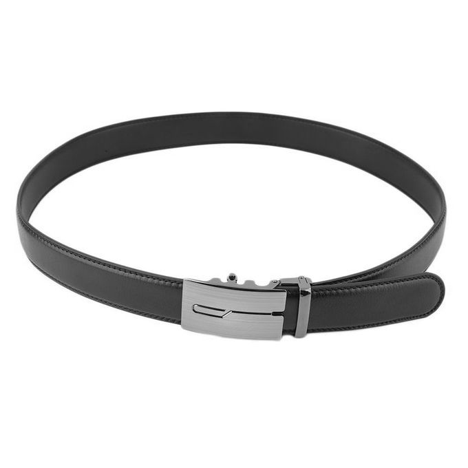 Black Men Waist Strap Classical Automatic Buckle Belt Veritable Leather Black