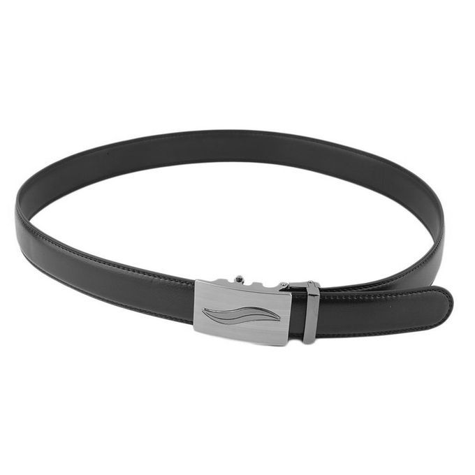 Black Men Waist Strap Classical Automatic Buckle Belt Veritable Leather Black