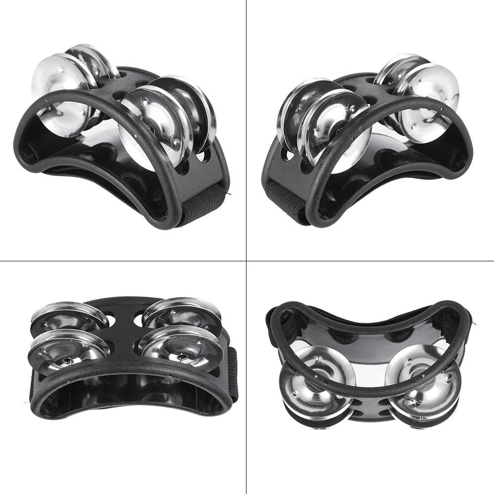 Foot Tambourine Percussion Musical Instrument 2 Sets Metal Jingle Bell