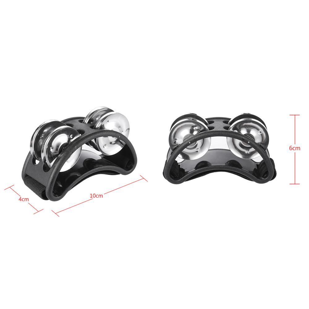 Foot Tambourine Percussion Musical Instrument 2 Sets Metal Jingle Bell
