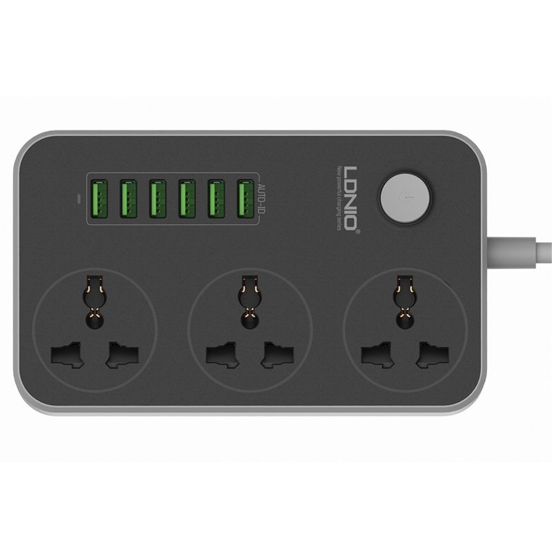 LDNIO 6 X USB Ports Multi-function Socket, Cable Length: 2m, EU Plug