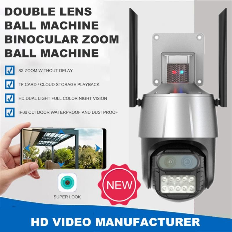 8MP  WIFI IP Camera Audio CCTV Surveillance Outdoor 8X Digital Zoom Night Full Color Wireless Waterproof Security