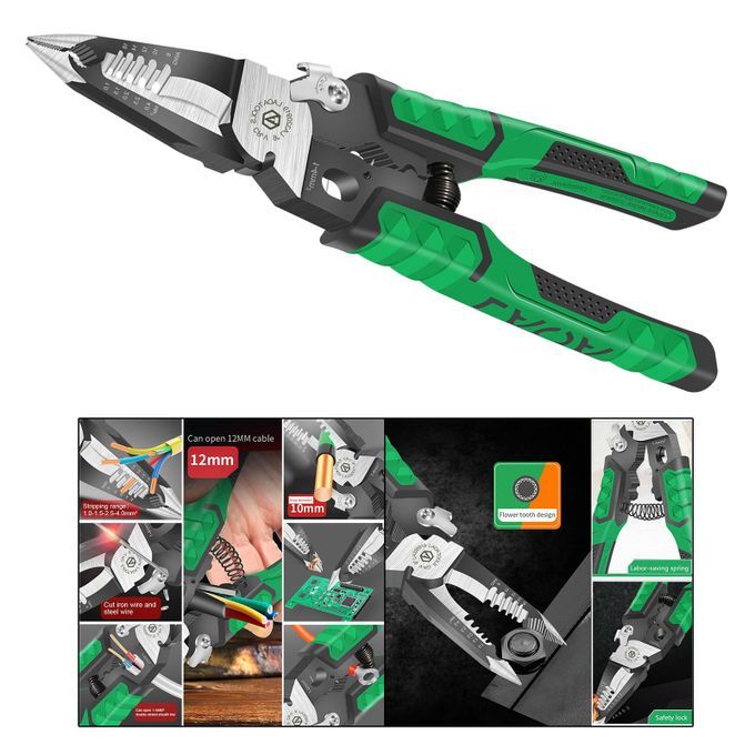 9 In 1 Electrician Pliers Multifunctional  Nose Pliers Wire